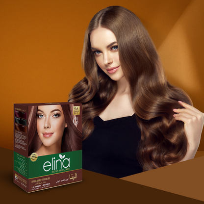 Elina Henna Based Brown Hair Color Powder | Hair Color for Men & Women | Full Coverage of Grey Hair | Long Lasting | No Ammonia & No Barium | Pack of 6 (10g Each)