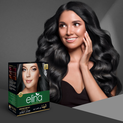 Elina Henna Based Black Hair Color Powder | Hair Color for Men & Women | Full Coverage of Grey Hair | Long Lasting | No Ammonia & No Barium | Pack of 6 (10g Each)