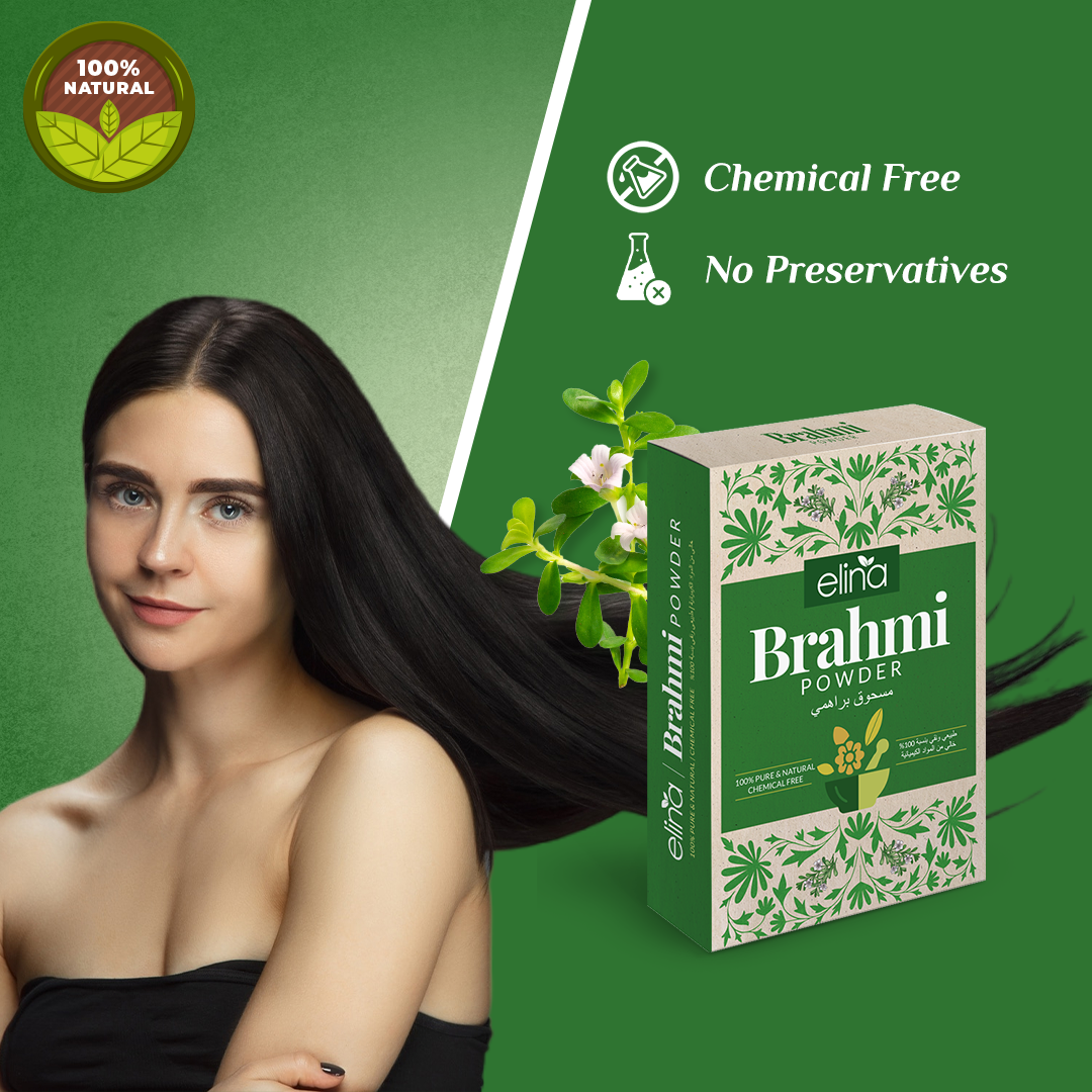 Elina Brahmi Powder | 100% Pure and Natural | Brahmi Powder for Hair | Brahmi Powder from leaves | Bacopa Monnieri | 100 Grams