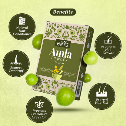 Elina Amla Powder | 100% Pure and Natural | Amla Powder for Hair | Indian Gooseberry | 100 Grams