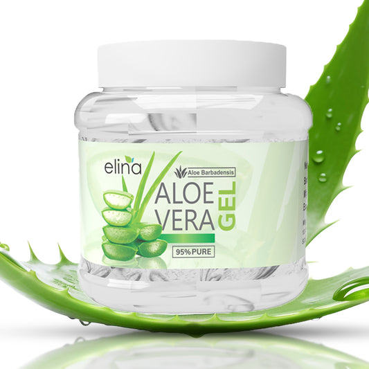 Elina Pure Multipurpose Transparent Aloe Vera Gel (500gm) Natural Organic Aloe Vera Gel for Face, Skin Care, Hair & Body Moisturizer Cream for Hair Growth & Soft Skin, Alovera Gel Face Cream