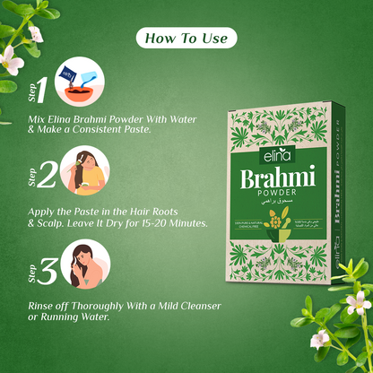 Elina Brahmi Powder | 100% Pure and Natural | Brahmi Powder for Hair | Brahmi Powder from leaves | Bacopa Monnieri | 100 Grams