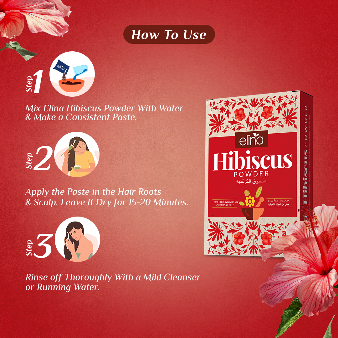 Elina Hibiscus Powder | 100% Pure and Natural | Hibiscus Powder for Hair | Chemical Free | Hibiscus Rosa Sinensis | 100 Grams