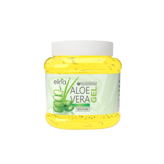 Elina Pure Multipurpose Vitamin E Beads Yellow Aloe Vera Gel | Natural Organic Aloe Vera Gel for Face, Skin Care, Hair & Body | Moisturizer Cream for Hair Growth | Alovera Gel for Soft & Dry Skin - (500gm)