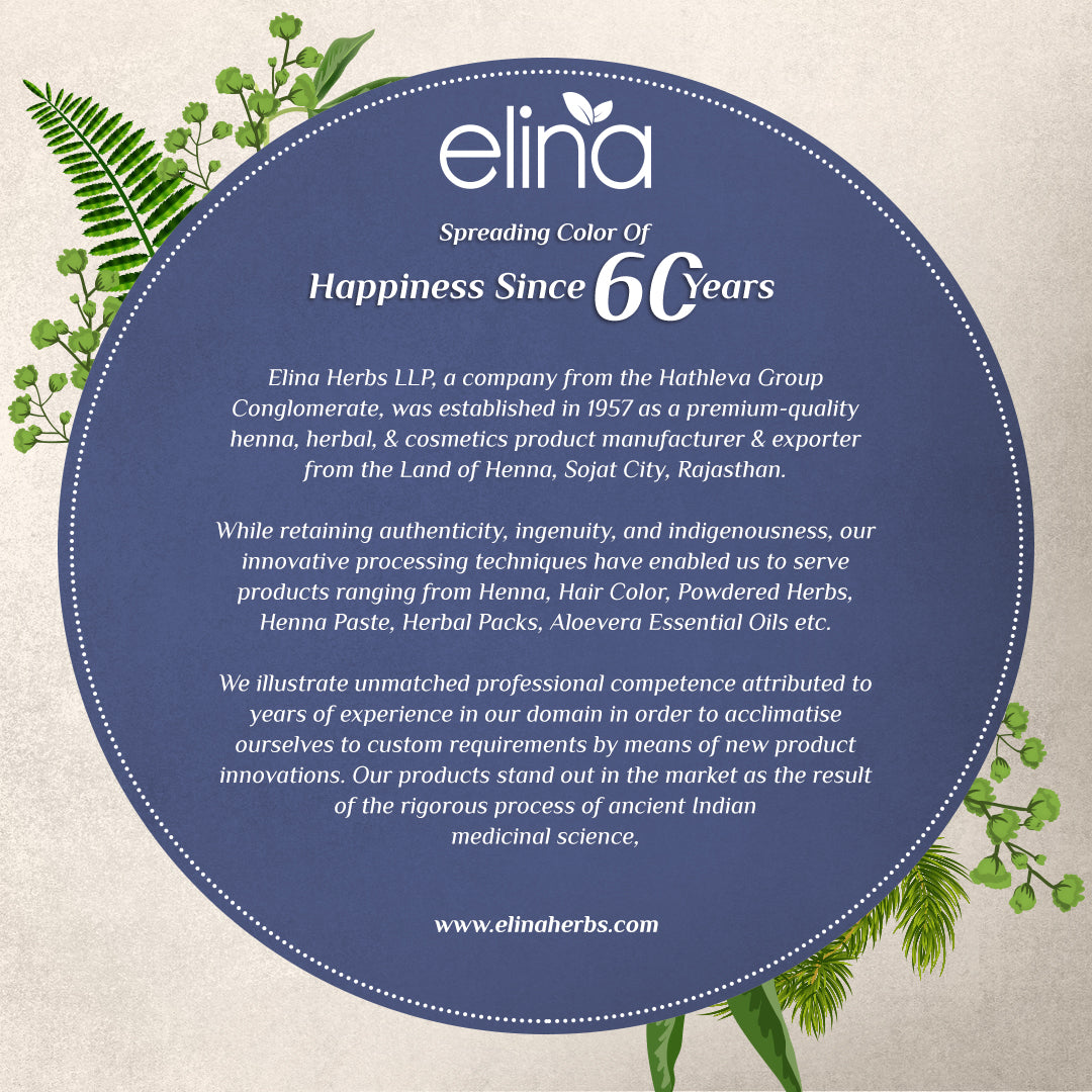 Elina Indigo Powder | 100% Pure and Natural | Indigo Powder for Hair | Indigo Powder from leaves | Indigofera Tinctoria | 100 Grams