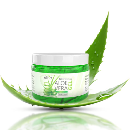 Elina Pure Multipurpose Green Aloe Vera Gel (200gm) Natural Organic Aloe Vera Gel for Face, Skin Care, Hair & Body Moisturizer Cream for Hair Growth & Soft Skin, Alovera Gel Face Cream